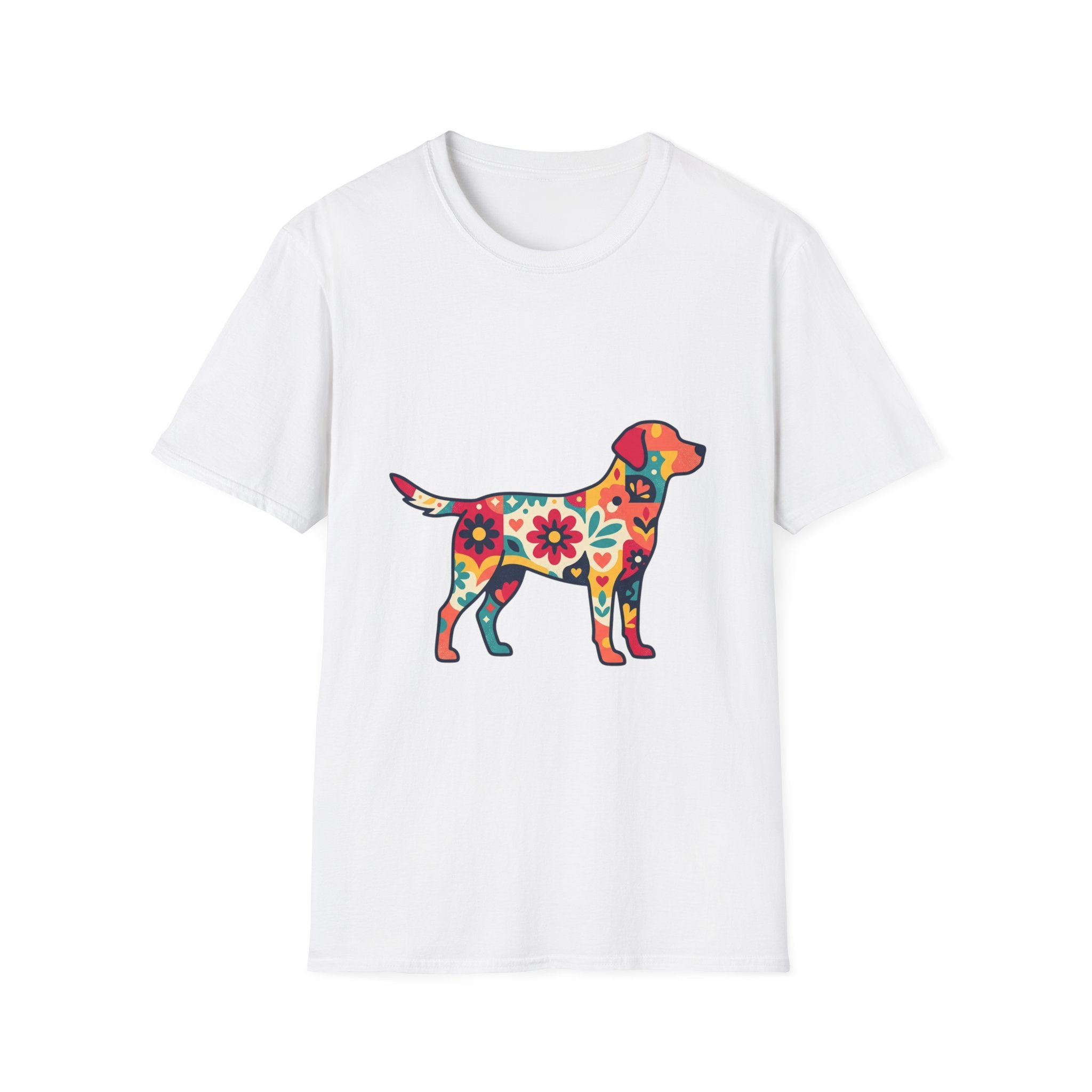 Floral Labrador T-Shirt — Colorful Flower Dog Tee for Dog Lovers