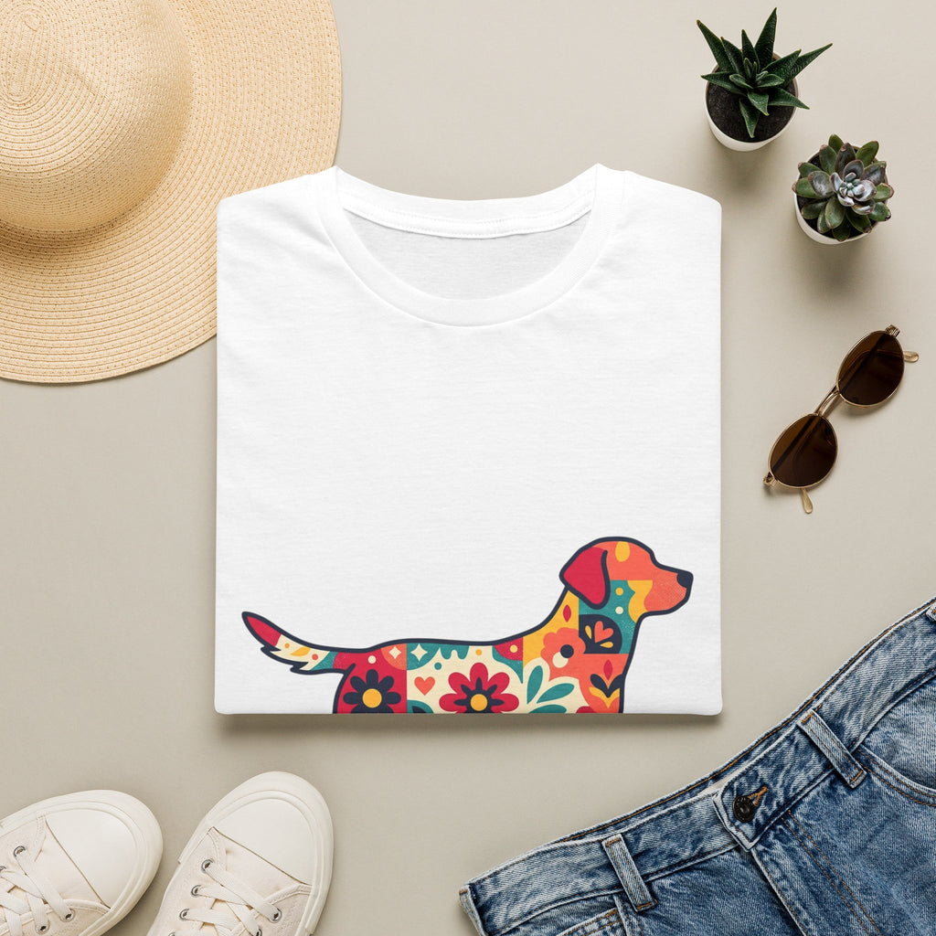 Floral Labrador T-Shirt — Colorful Flower Dog Tee for Dog Lovers