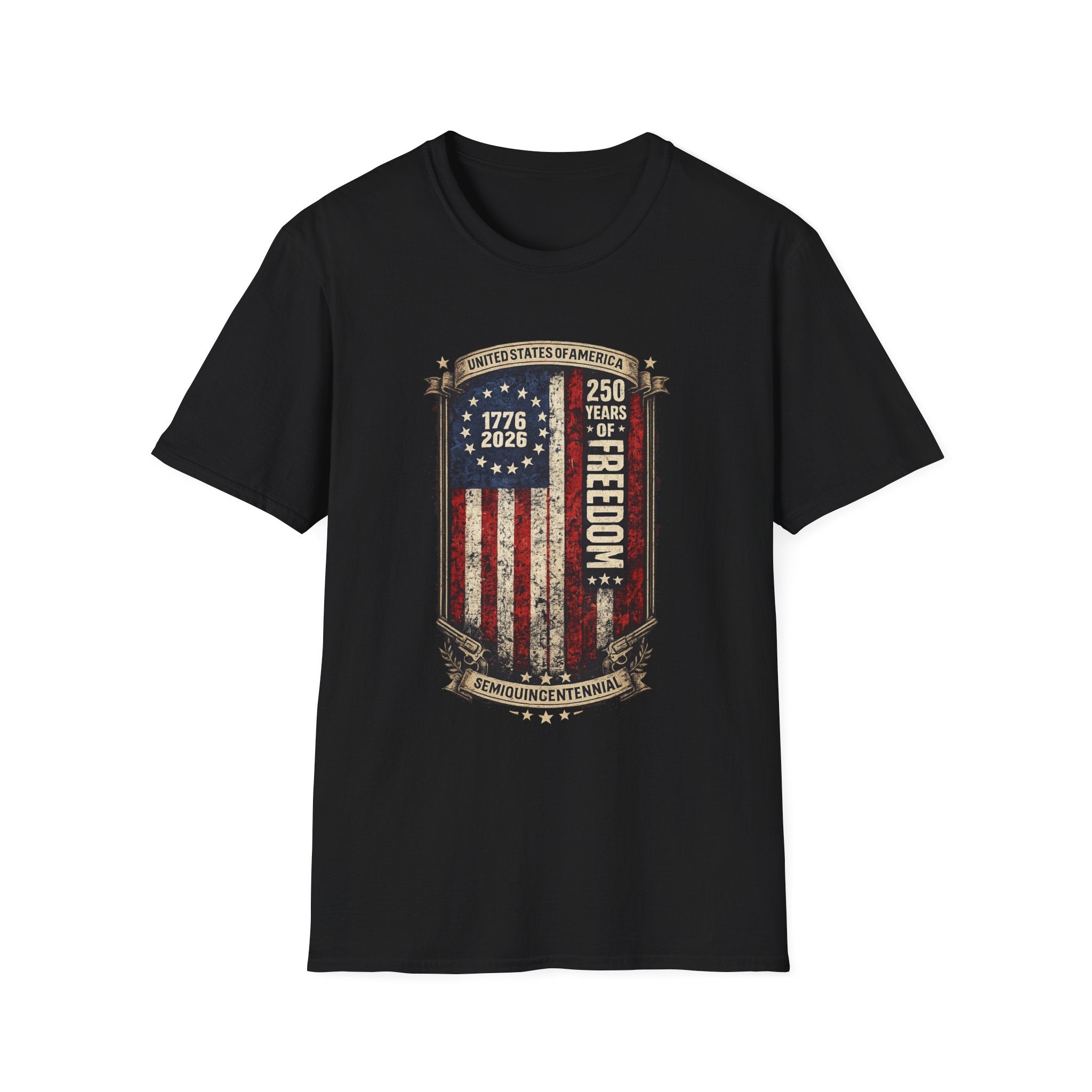 1776–2026 250 Years of Freedom T-Shirt — Vintage American Flag Anniversary Tee