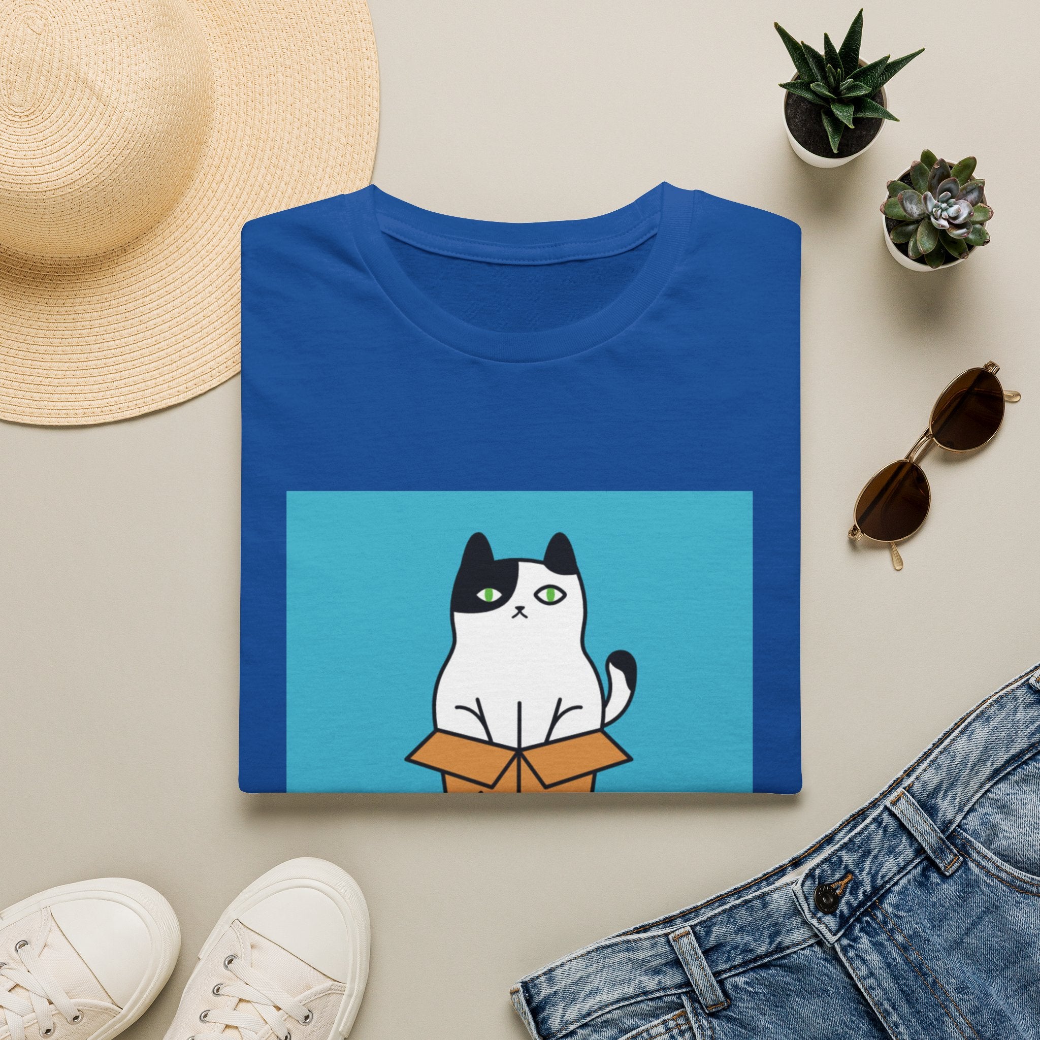 Cat In Box T‑Shirt — "Go Away Human" Funny Grumpy Cat Tee
