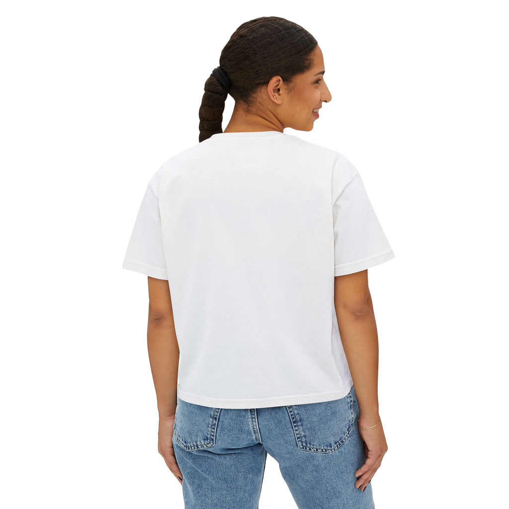 Women’s Boxy Tee – Minimal Paw Print Design, Cute Cat & Dog Lover Shirt