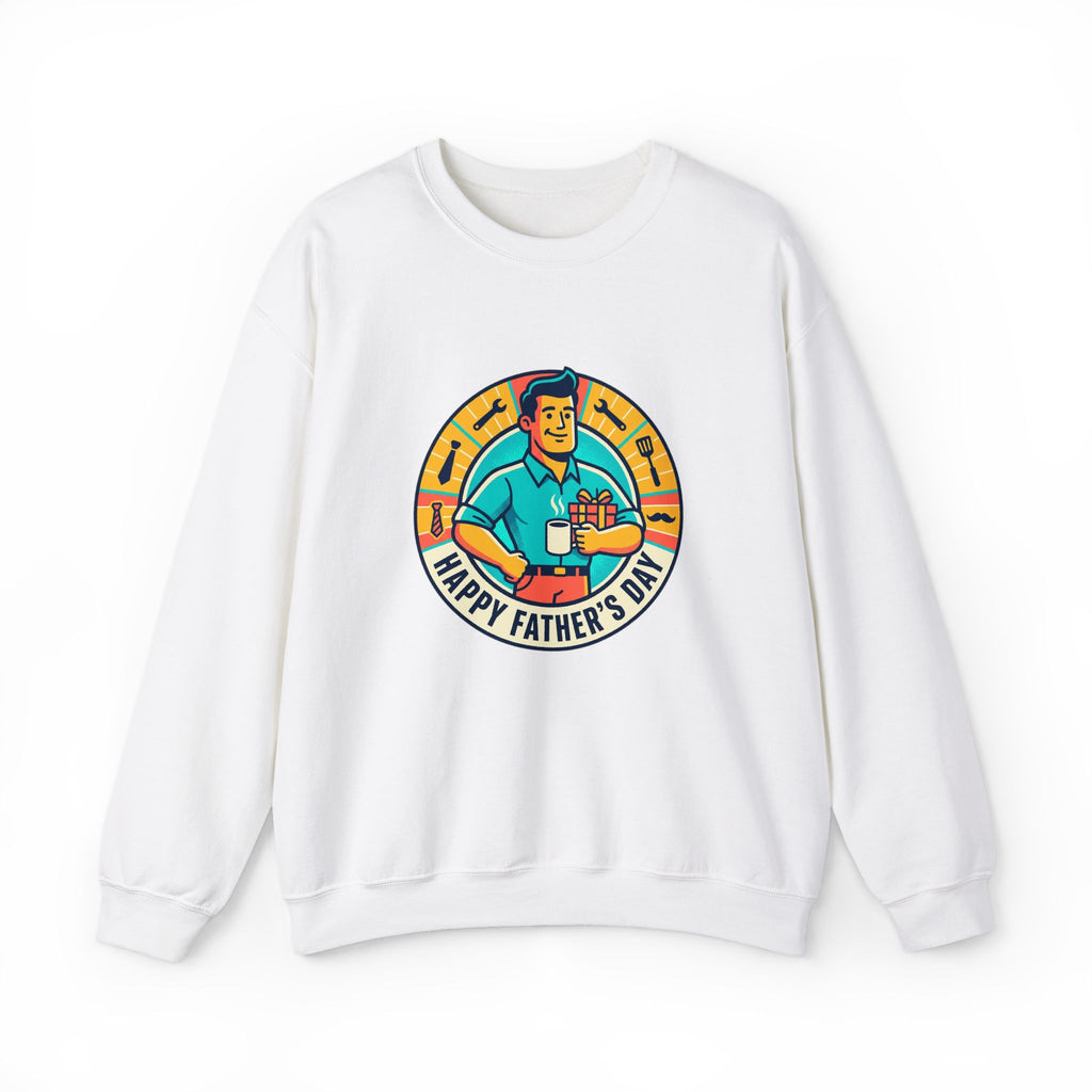 Father's Day Crewneck Sweatshirt – "Happy Father's Day" Retro Dad Grill Design