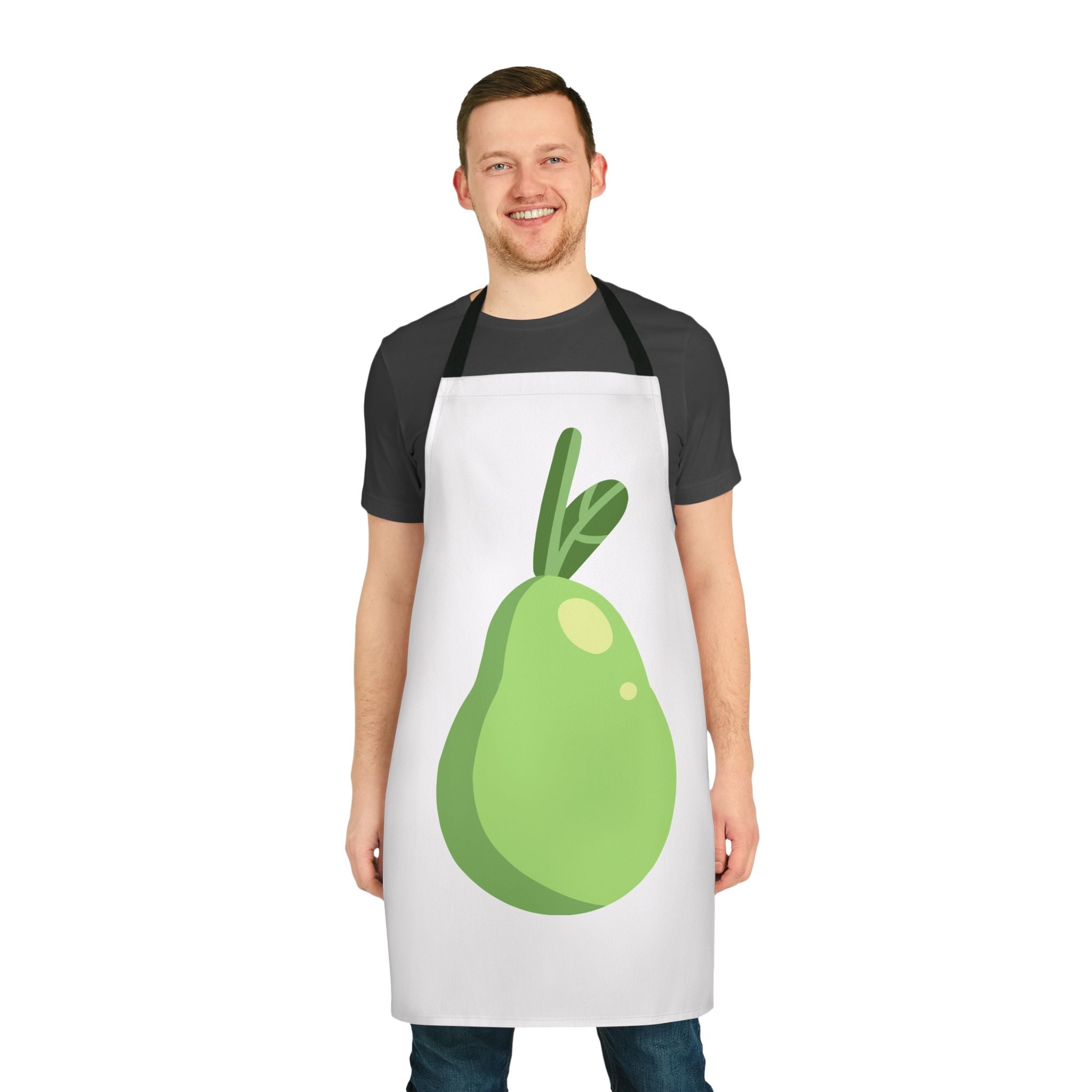 Green Pear Kitchen Apron — Cute Fruit Cooking Apron for Home Chefs & Gifts