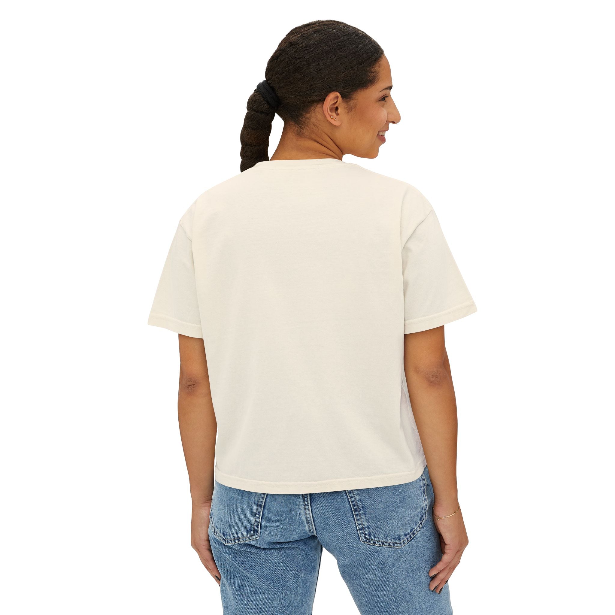 Women’s Boxy Tee – Minimal Paw Print Design, Cute Cat & Dog Lover Shirt