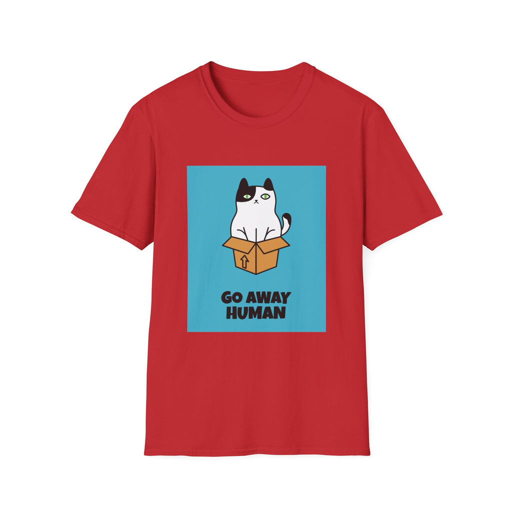 Cat In Box T‑Shirt — "Go Away Human" Funny Grumpy Cat Tee