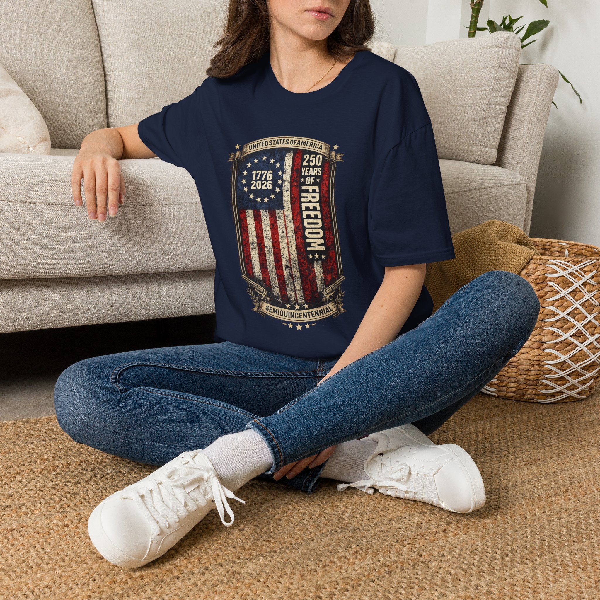 1776–2026 250 Years of Freedom T-Shirt — Vintage American Flag Anniversary Tee