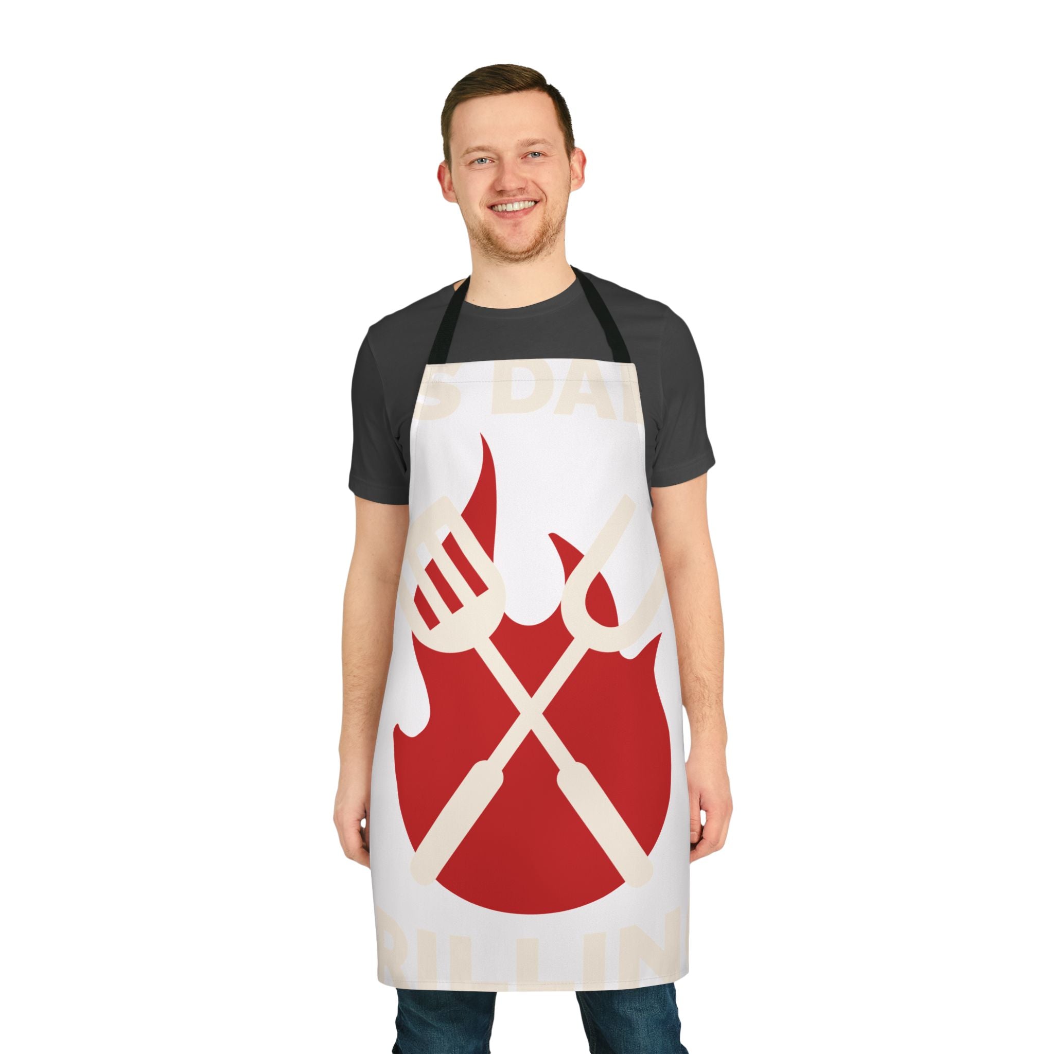 Grillmaster Flame Apron — BBQ Cooking Apron with Spatula & Fork Design