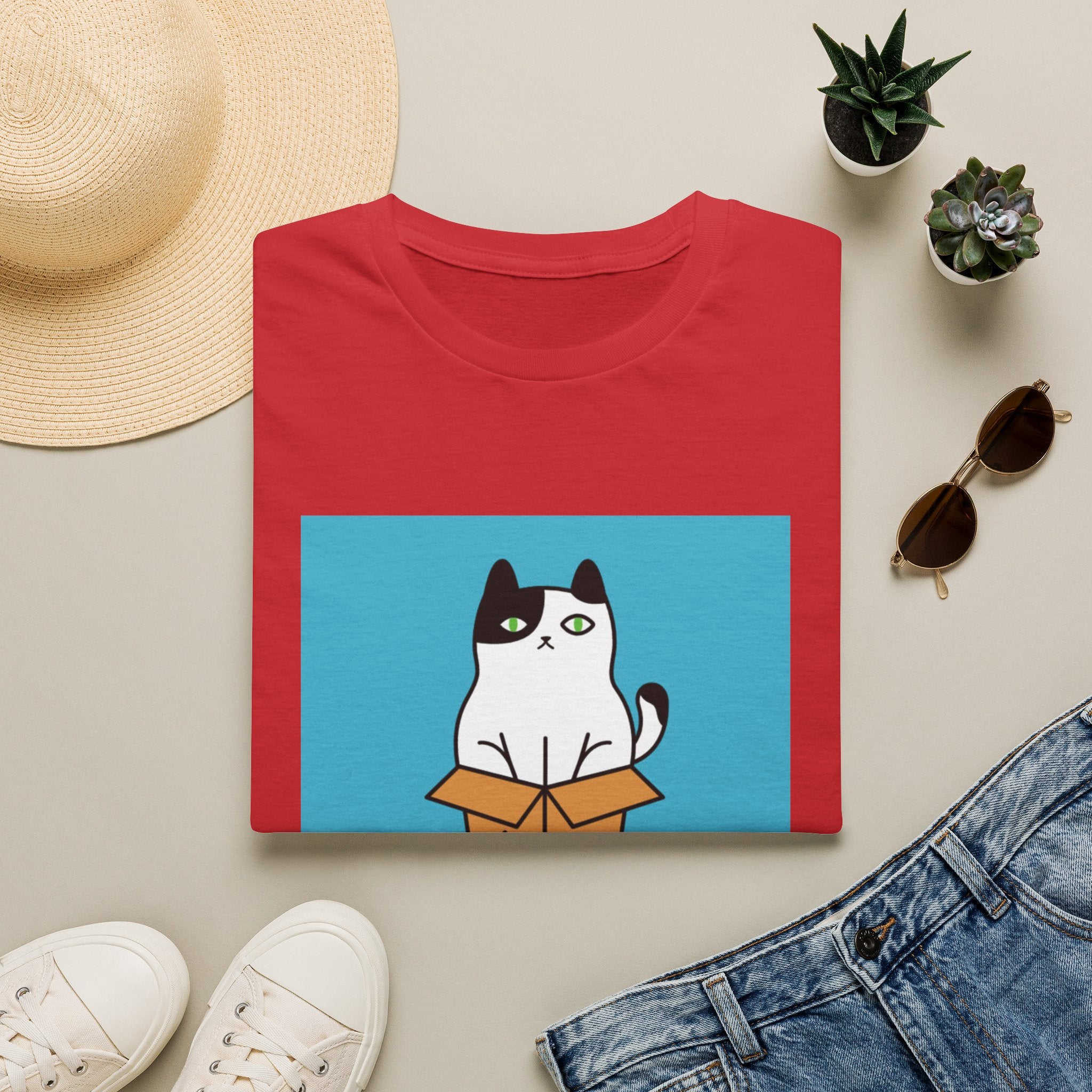 Cat In Box T‑Shirt — "Go Away Human" Funny Grumpy Cat Tee