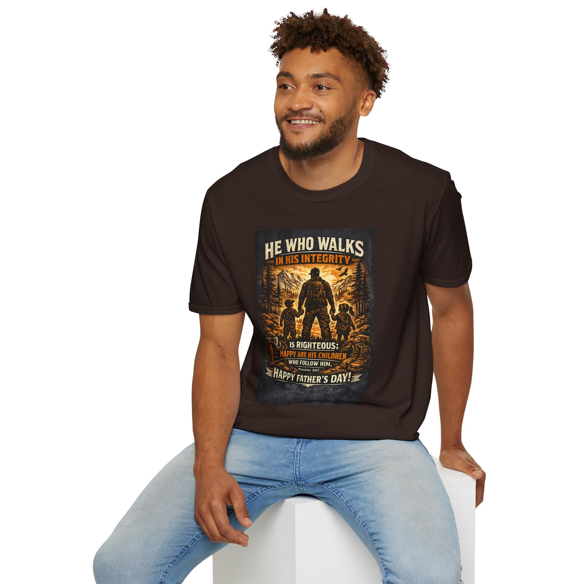 T-Shirt — "He Who Walks in His Integrity" Father’s Day Inspirational Tee