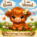 Kids "I Am Loved, I Am Blessed" Cow T-Shirt — Christian Inspirational Youth Tee