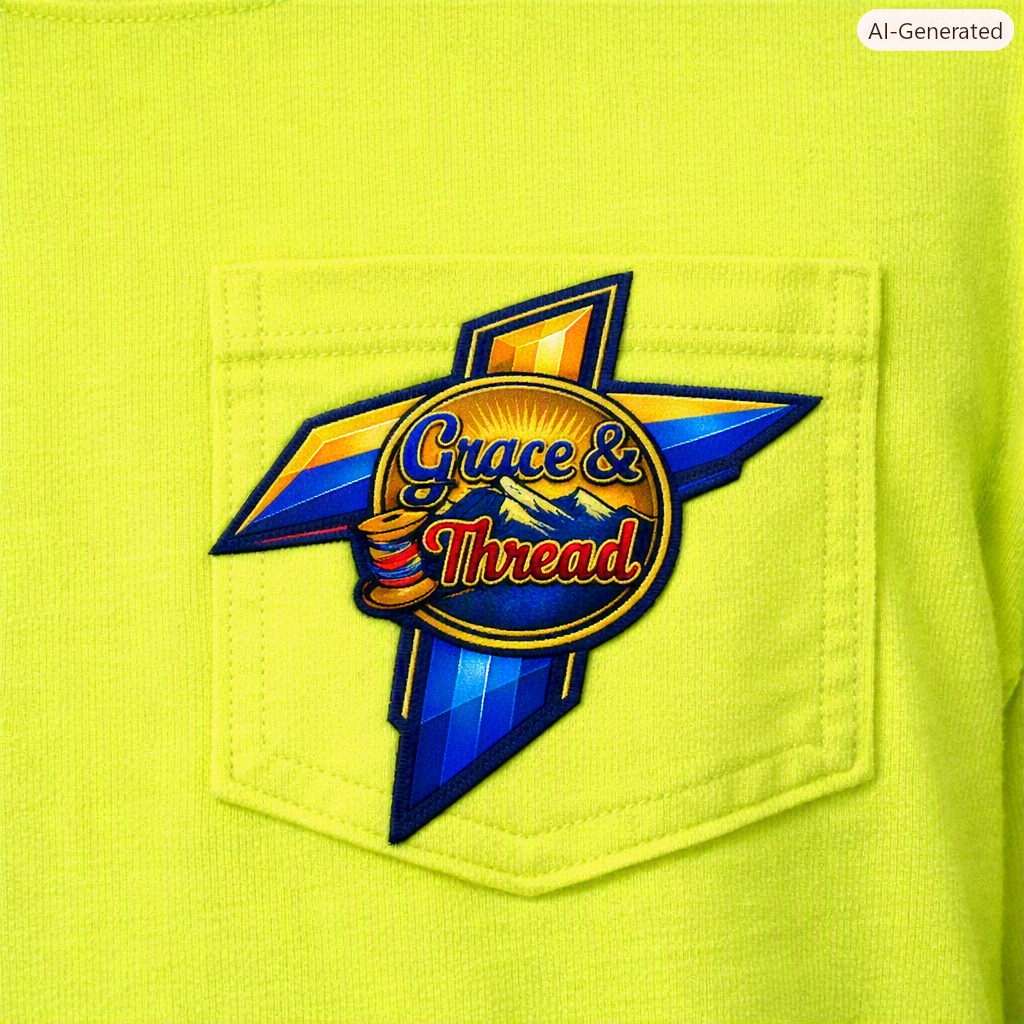 Workwear Long Sleeve Pocket T-Shirt — Durable Orange Crewneck for Trades & Outdoor Work