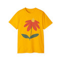 Minimalist Red Flower Tee — Simple Floral Graphic T-Shirt