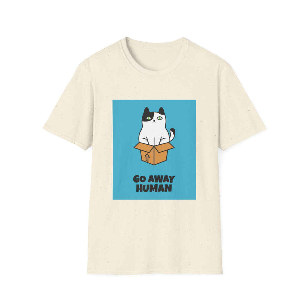 Cat In Box T‑Shirt — "Go Away Human" Funny Grumpy Cat Tee