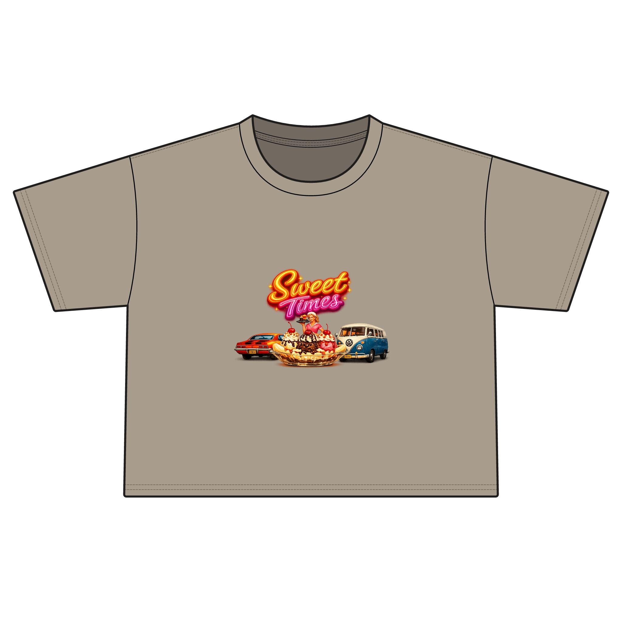Sweet Ride Women's Boxy Tee — Retro Diner Car Graphic