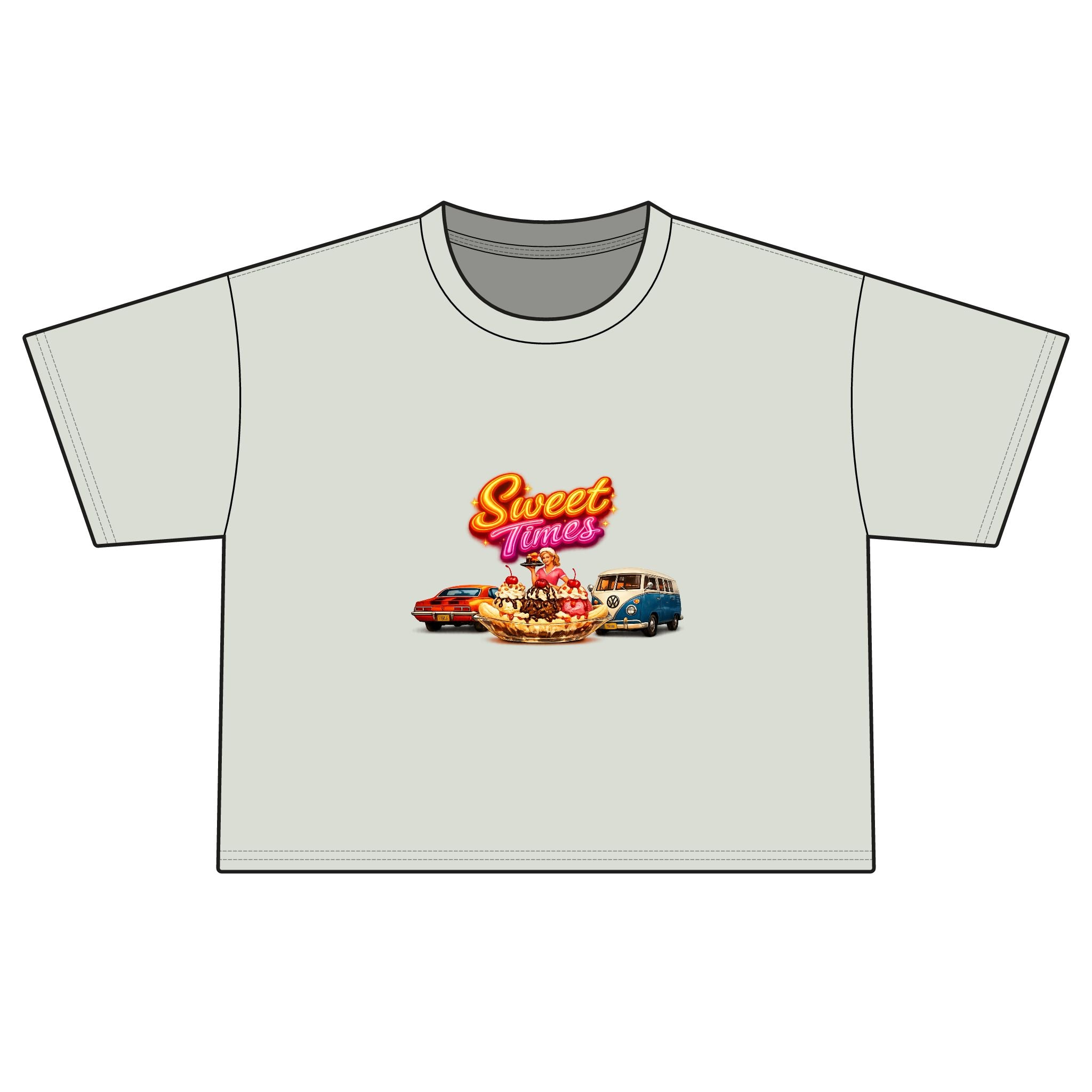 Sweet Ride Women's Boxy Tee — Retro Diner Car Graphic