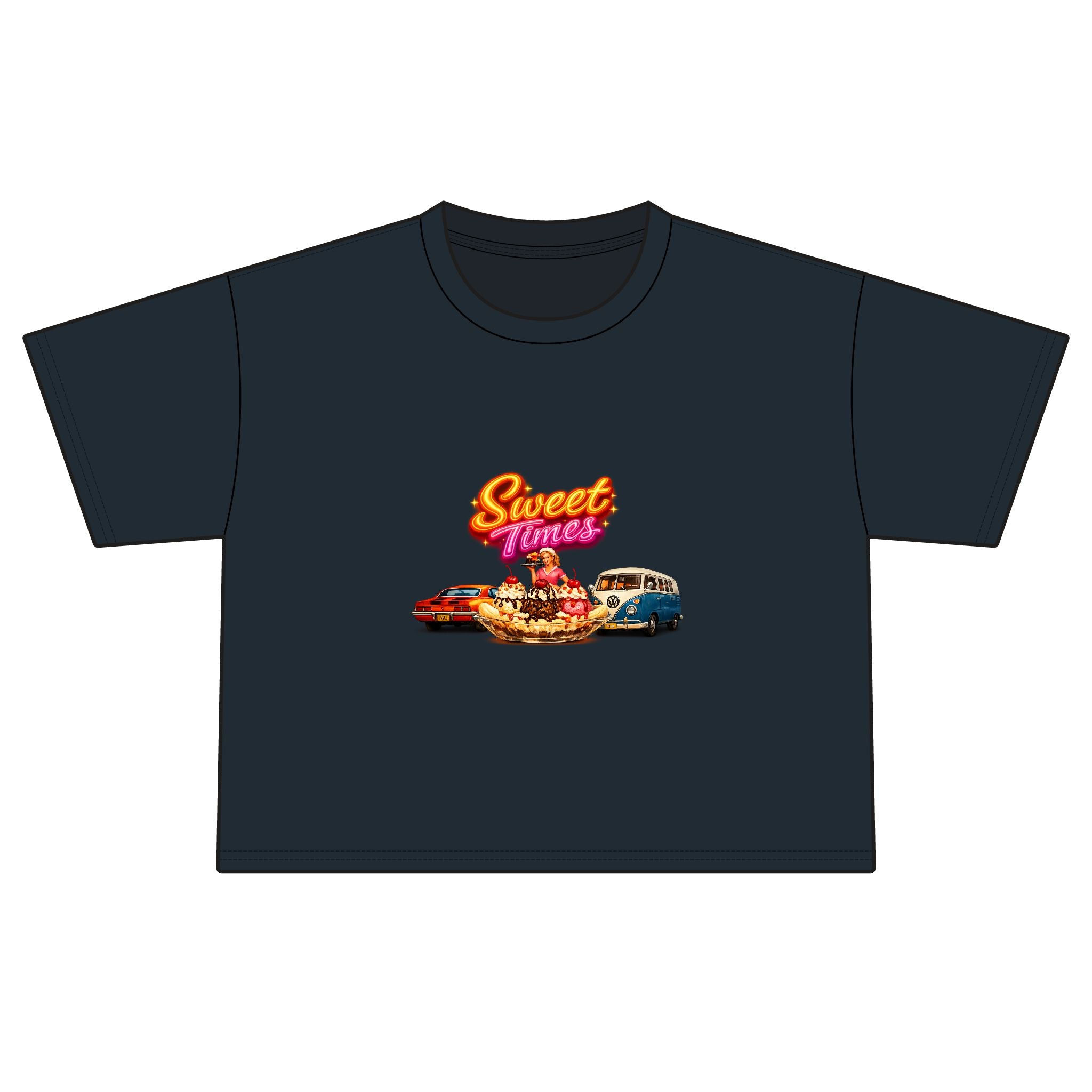 Sweet Ride Women's Boxy Tee — Retro Diner Car Graphic