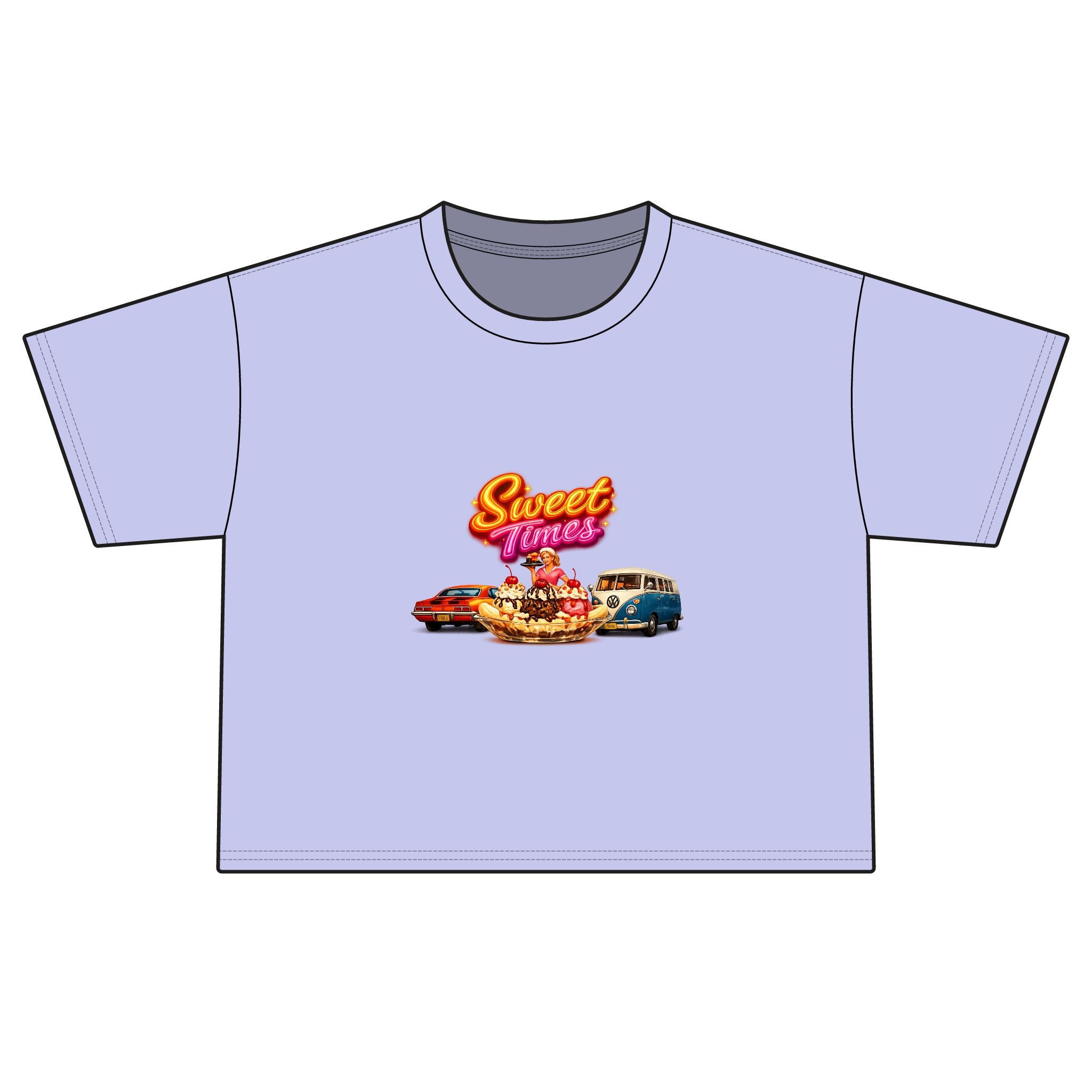 Sweet Ride Women's Boxy Tee — Retro Diner Car Graphic