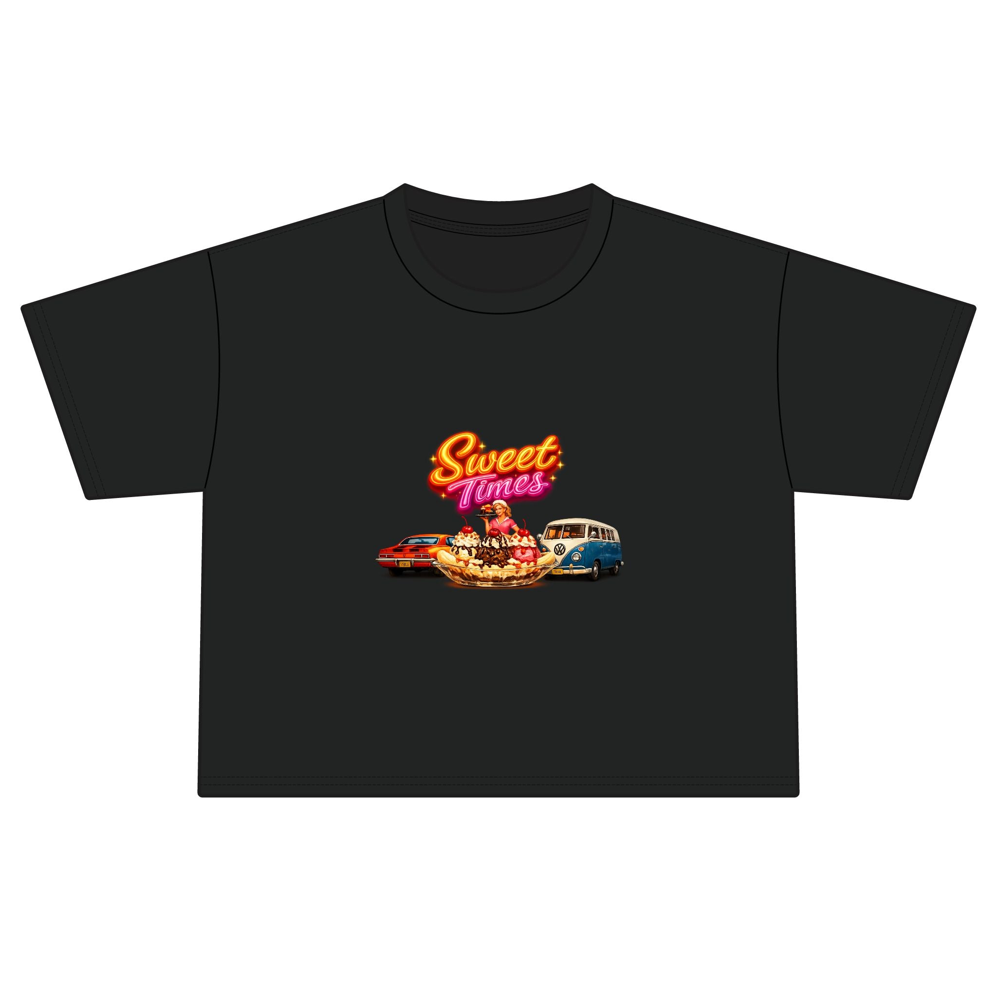 Sweet Ride Women's Boxy Tee — Retro Diner Car Graphic