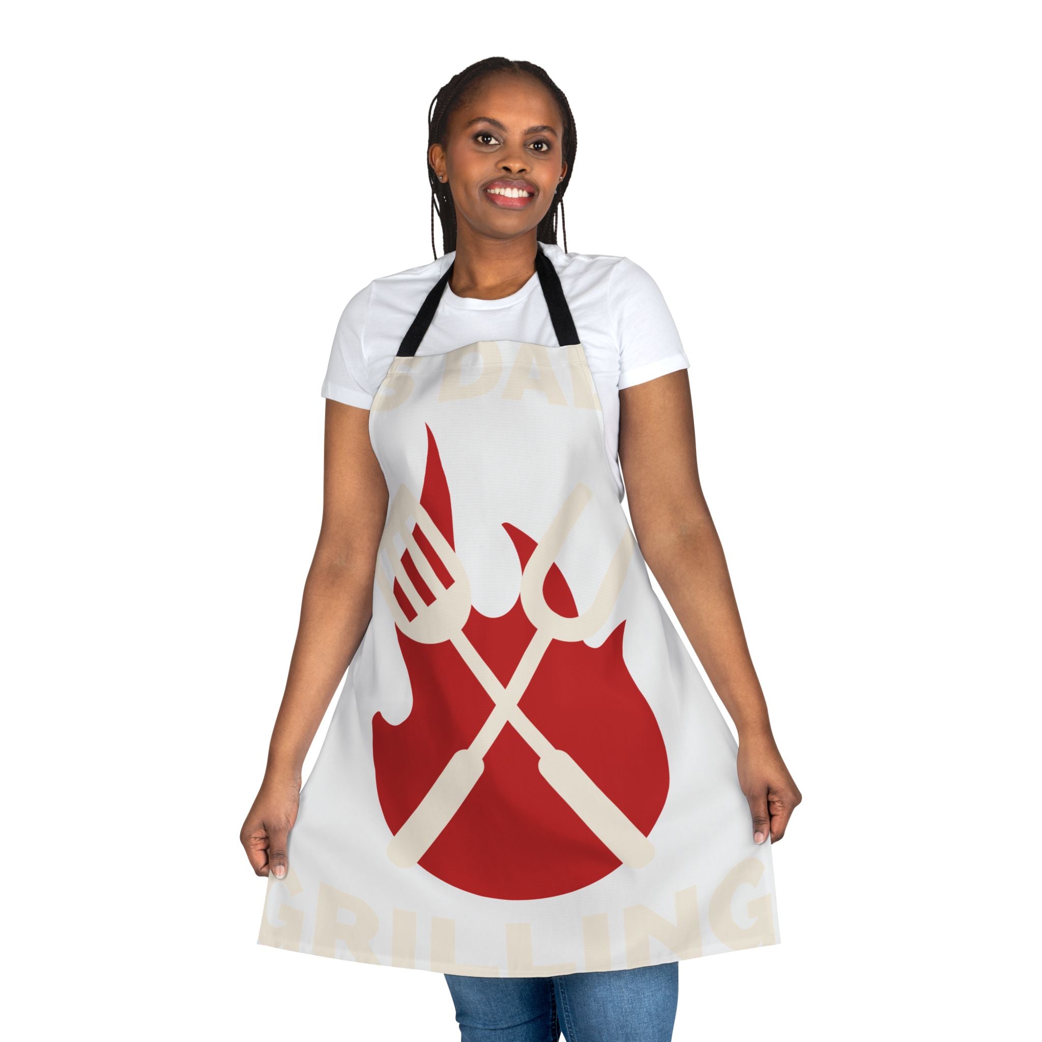 Grillmaster Flame Apron — BBQ Cooking Apron with Spatula & Fork Design