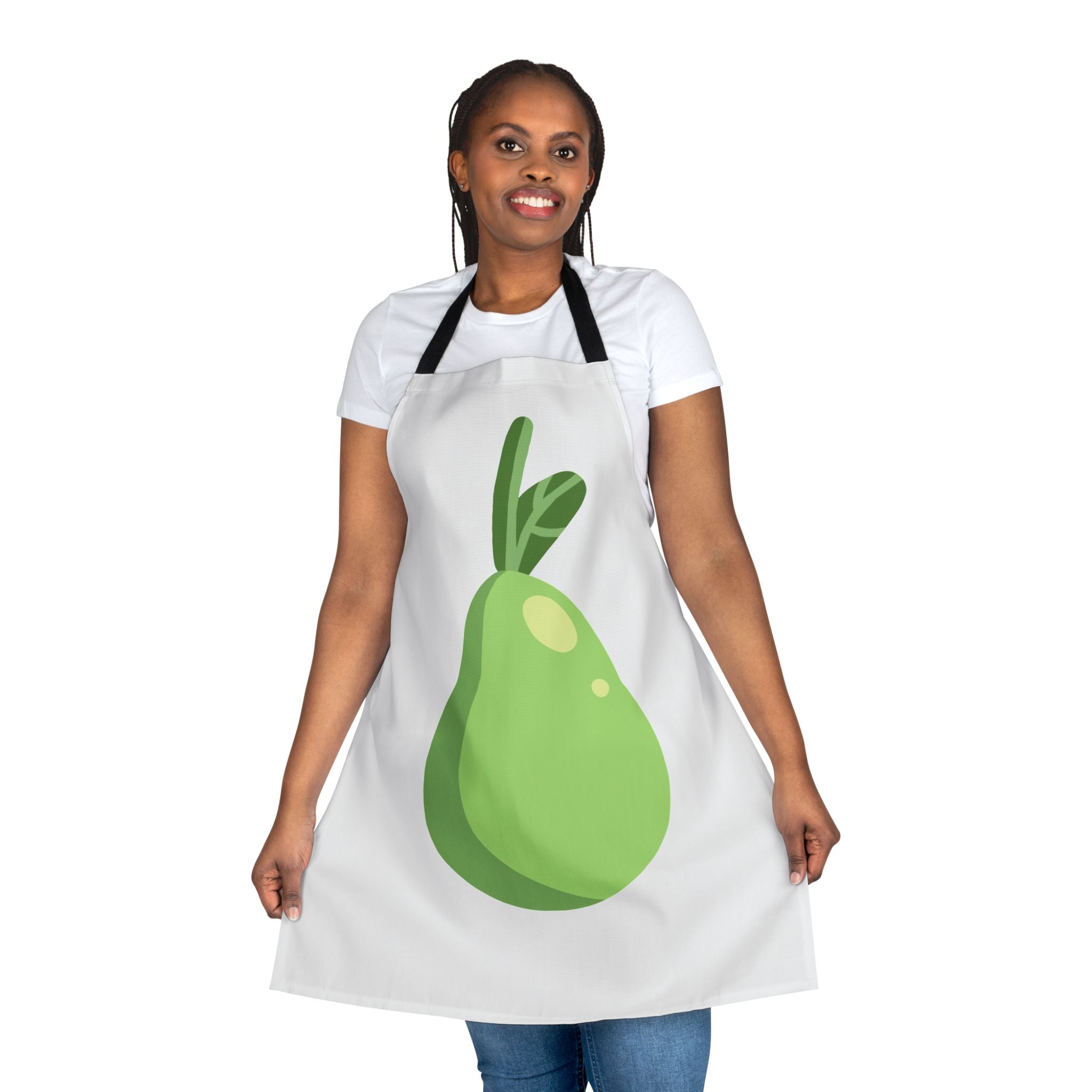 Green Pear Kitchen Apron — Cute Fruit Cooking Apron for Home Chefs & Gifts