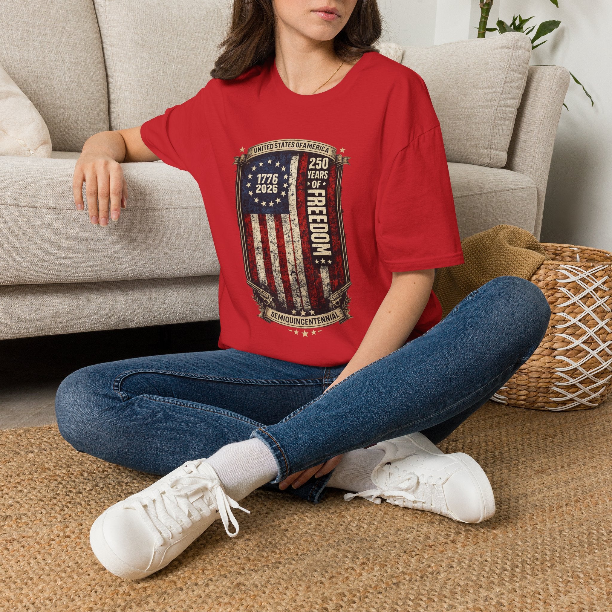 1776–2026 250 Years of Freedom T-Shirt — Vintage American Flag Anniversary Tee