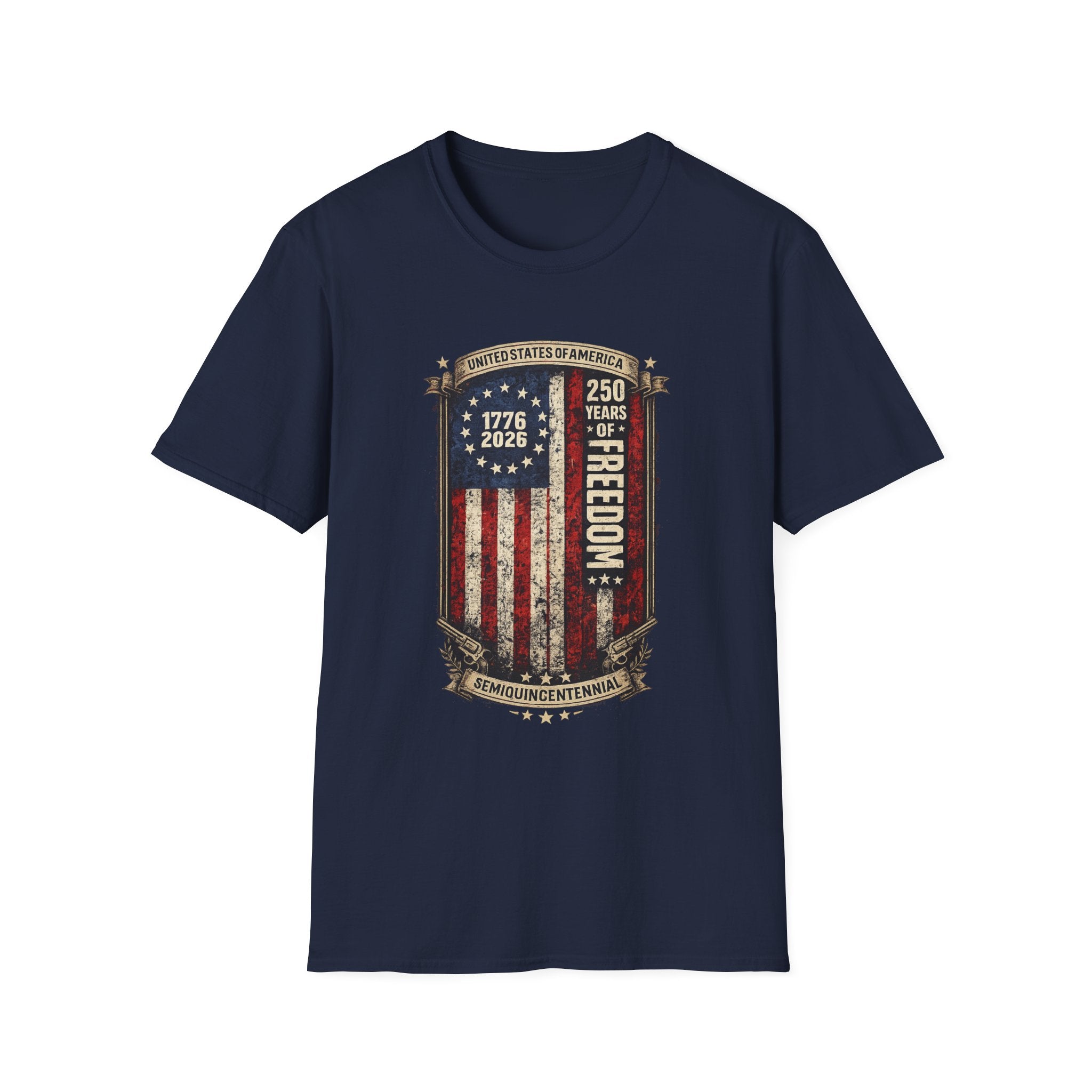 1776–2026 250 Years of Freedom T-Shirt — Vintage American Flag Anniversary Tee