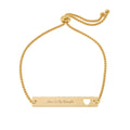 Engravable Heart Cutout Bar Bracelet — Adjustable Personalized Name Bracelet