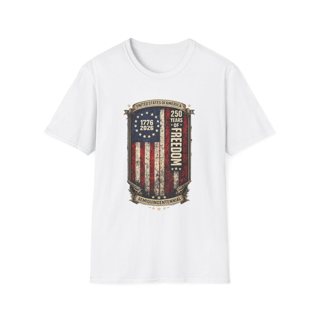 1776–2026 250 Years of Freedom T-Shirt — Vintage American Flag Anniversary Tee