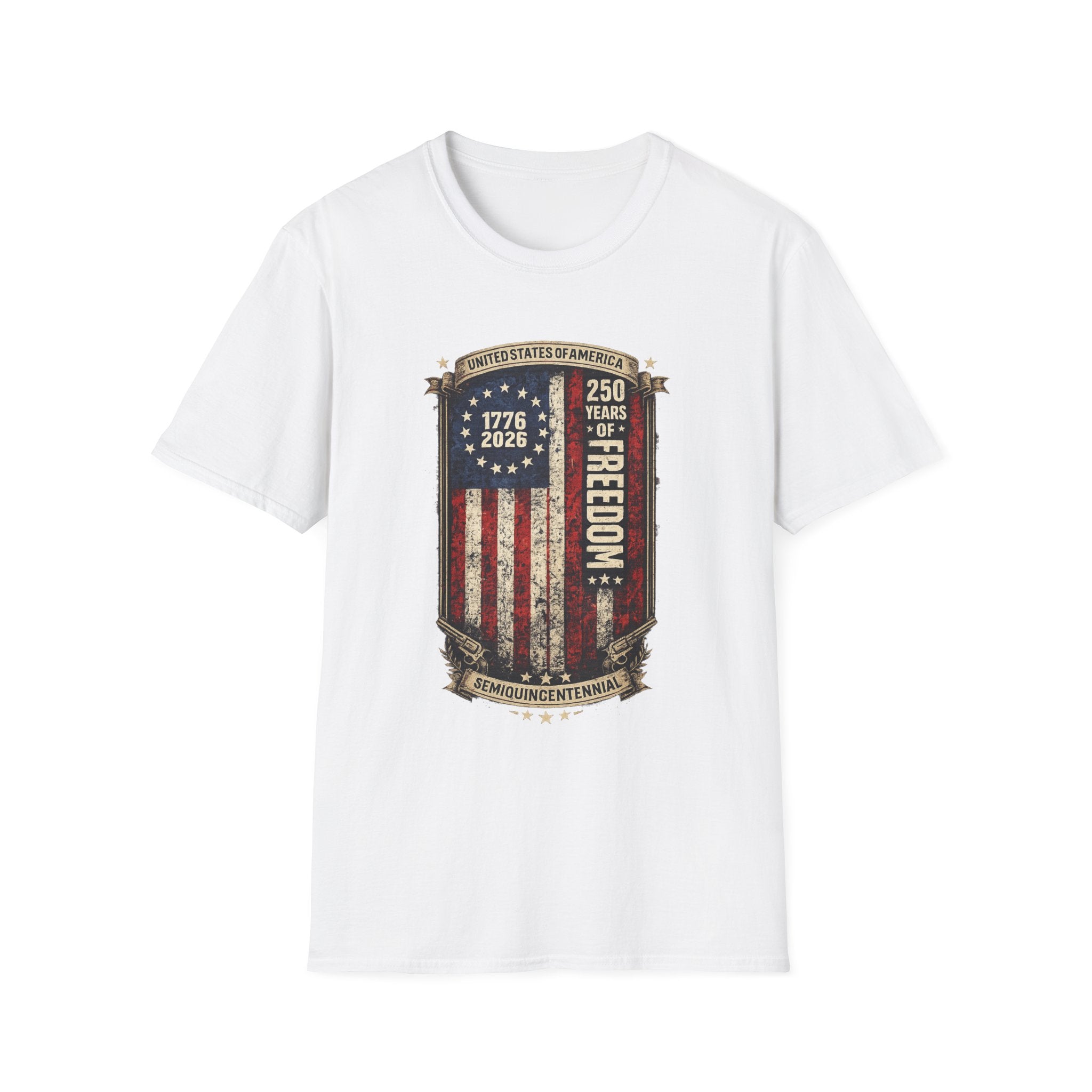 1776–2026 250 Years of Freedom T-Shirt — Vintage American Flag Anniversary Tee